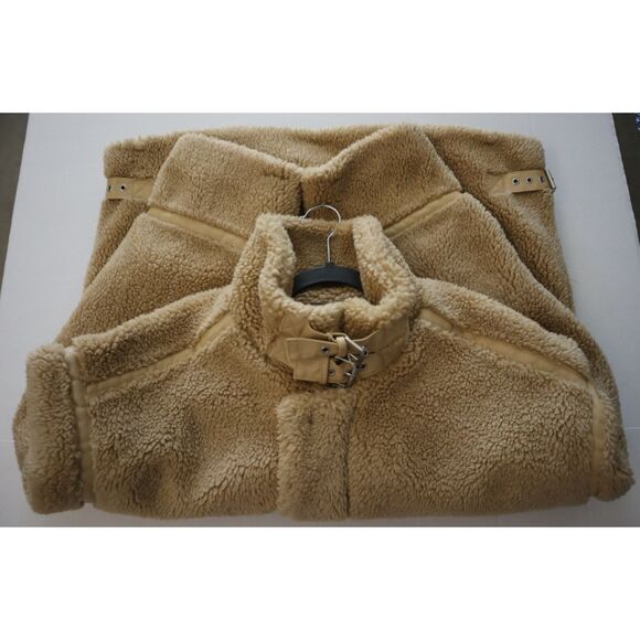 ASOS Design 119177141 Men's Sz M Beige Oversized Borg Aviator Fleece Jacket - Picture 6 of 8